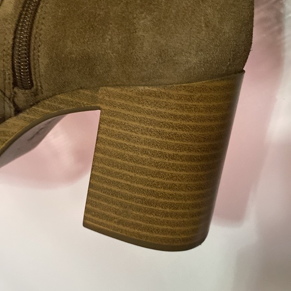 NWT Gianni Bini Brown LEATHER Suede 4” Heeled 1.5”PLATFORM Boots SIDE ZIP WO 10 - Picture 7 of 13